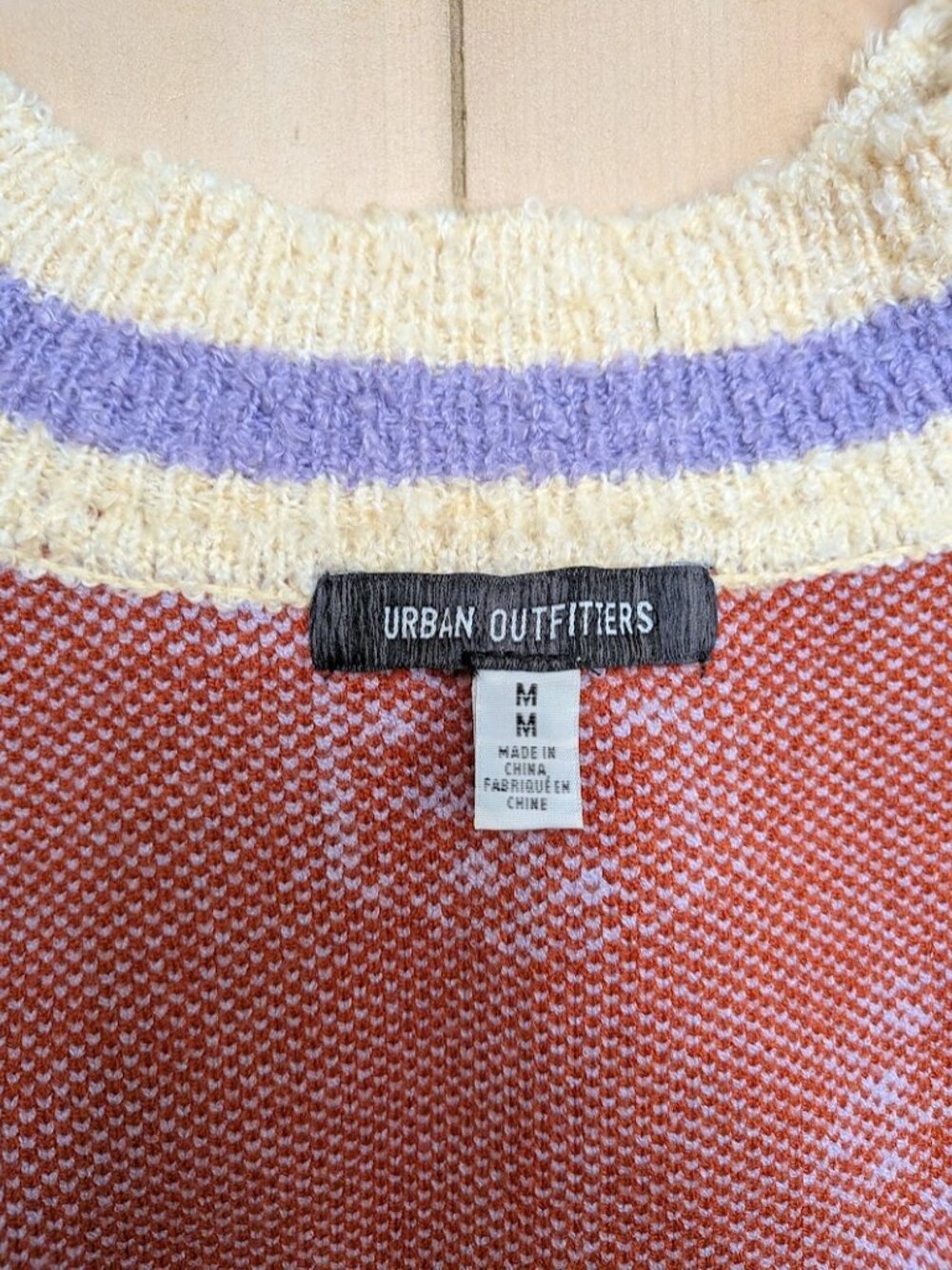 Urban Outfitters Dice Sweater Vest Medium Rust Lavender Y2K - Picture 5 of 12